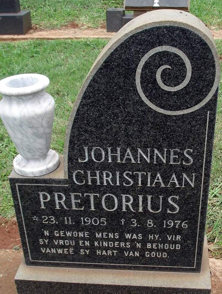 PRETORIUS Johannes Christiaan 1905-1976
