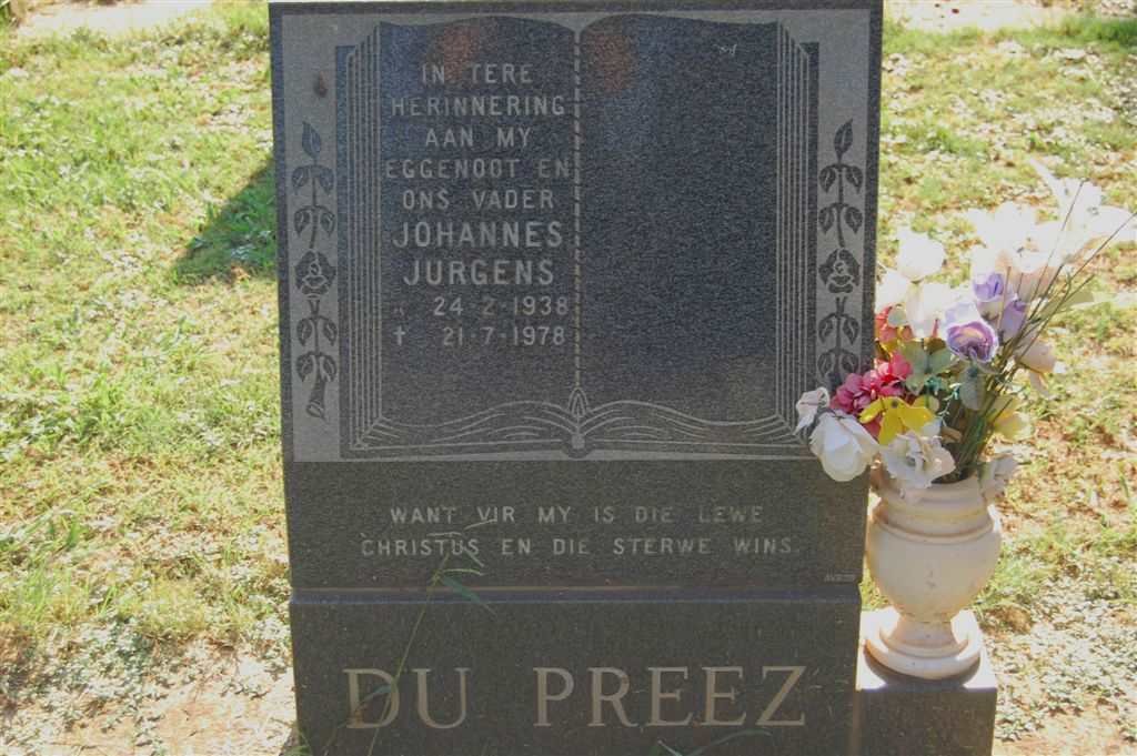 PREEZ Johannes Jurgens, du 1938-1978
