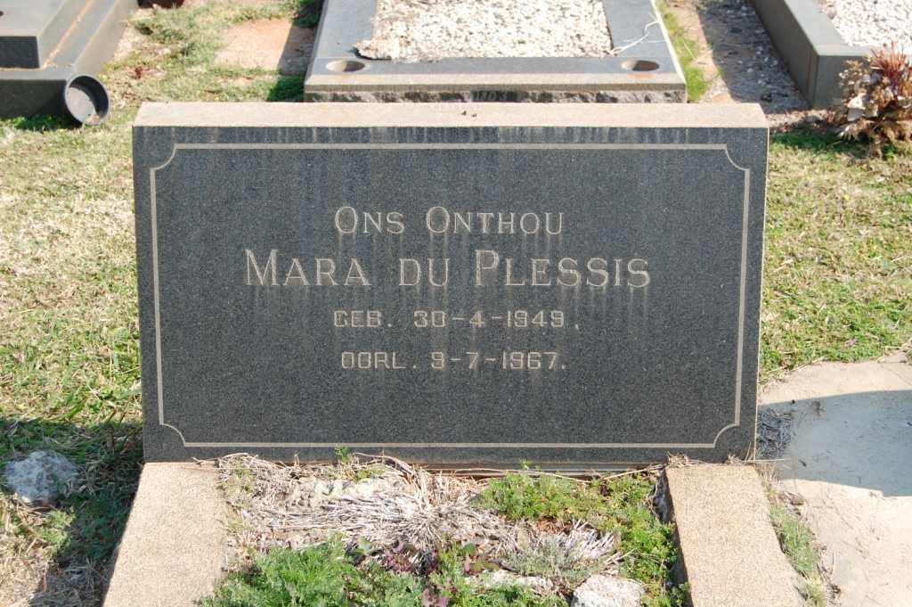 PLESSIS Mara, du 1949-1967