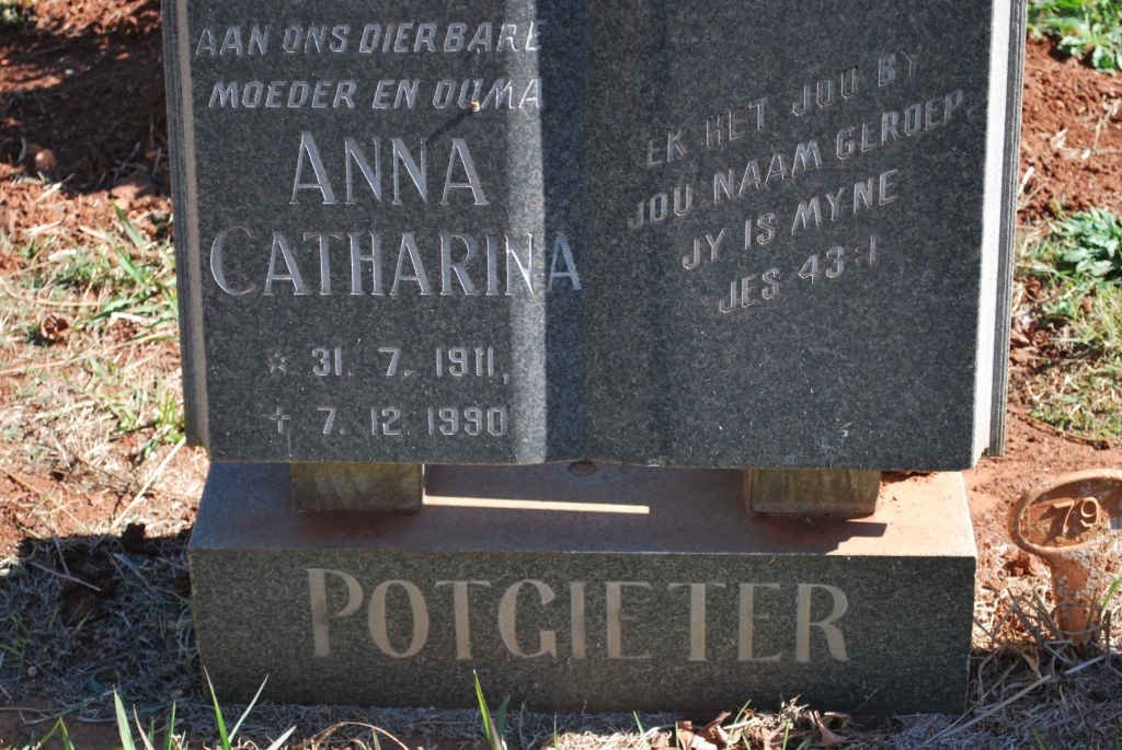 POTGIETER Anna Catharina 1911-1990