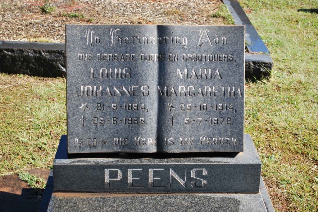 PEENS Louis Johannes 1894-1968 &amp; Maria Margaretha 1914-1972