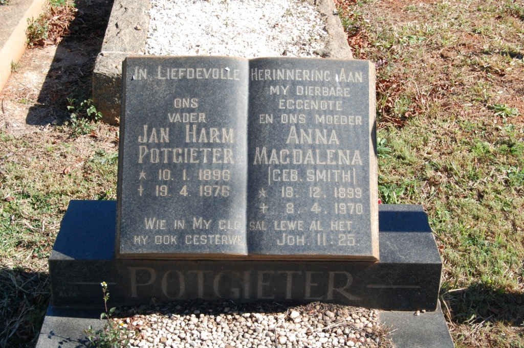 POTGIETER Jan Harm 1896-1976 &amp; Anna Magdalena SMITH 1899-1970