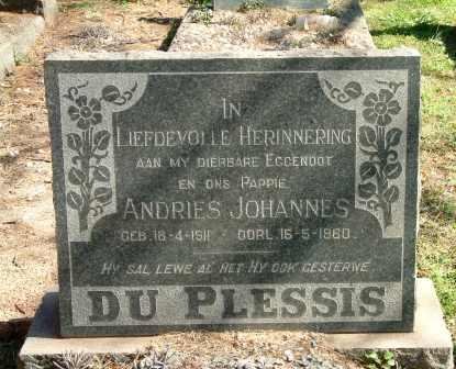 PLESSIS Andries Johannes, du 1911-1960