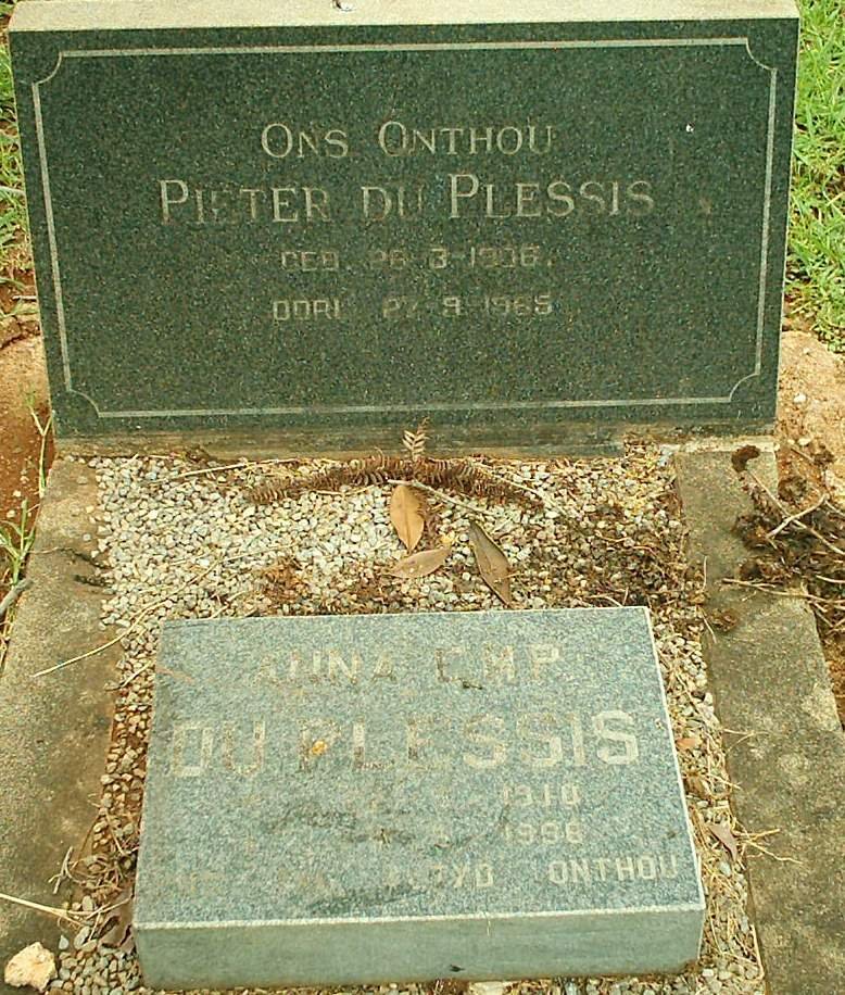 PLESSIS Pieter, du 1906-1965  &amp; Anna E.M.P. 1910-1998