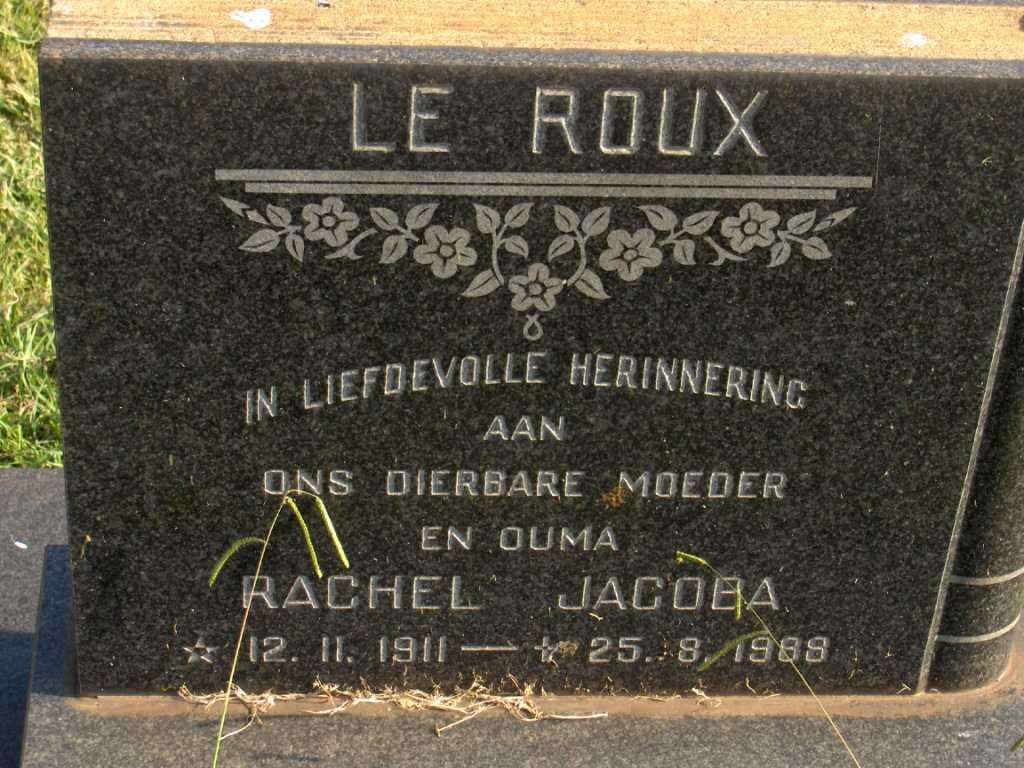ROUX Rachel Jacoba, le 1911-1989