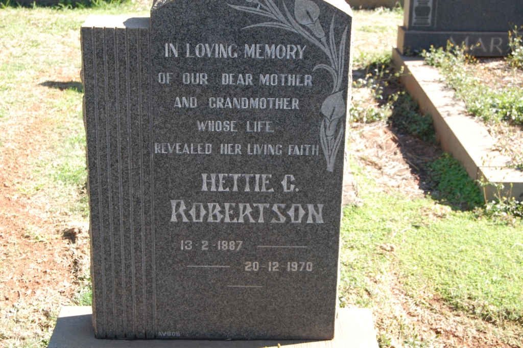 ROBERTSON Hettie C. 1887-1970