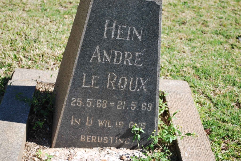 ROUX Hein André, le 1968-1969
