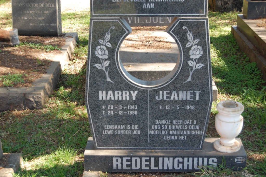 REDELINGHUIS Harry 1943-1998 &amp; Jeanet 1946-