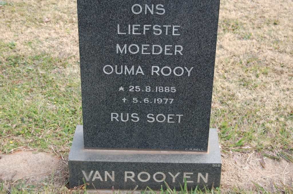 ROOYEN Rooy, van 1885-1977