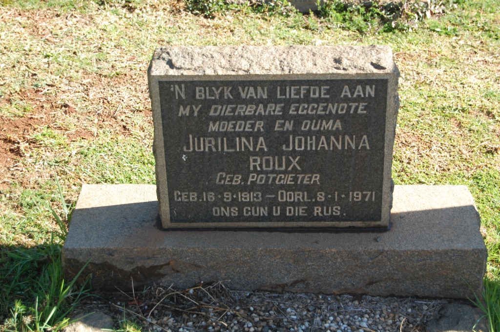 ROUX Jurilina Johanna nee POTGIETER 1913-1971
