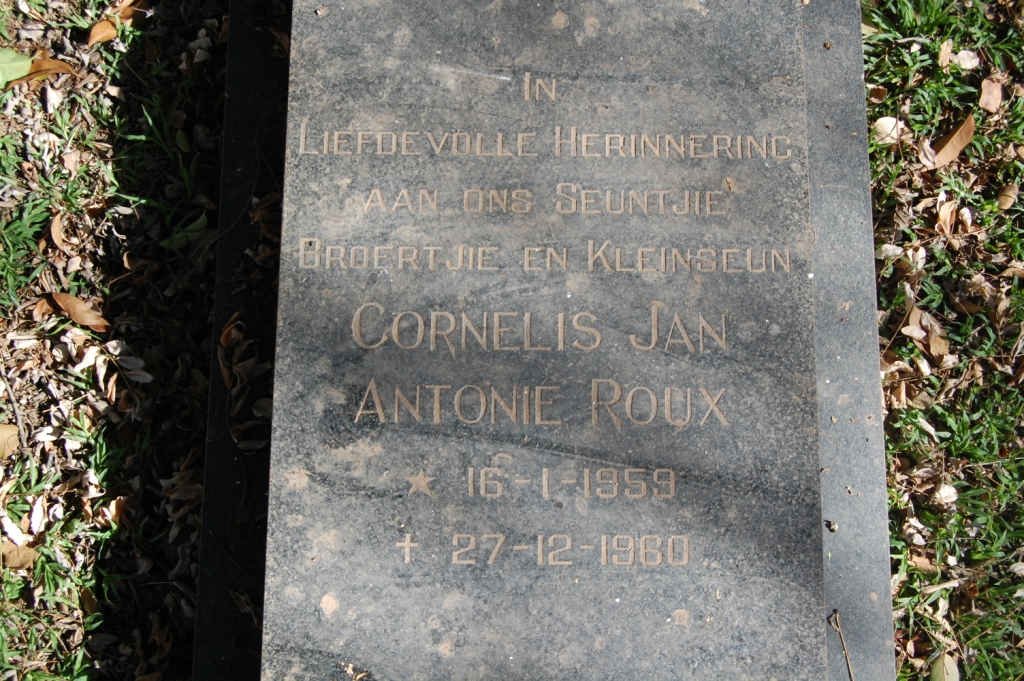 ROUX Cornelis Jan Antonie 1959-1960