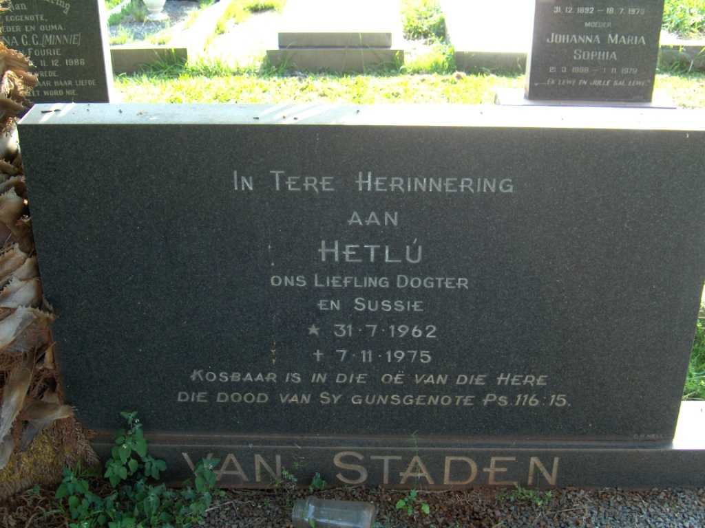 STADEN Hetlu, van 1962-1975