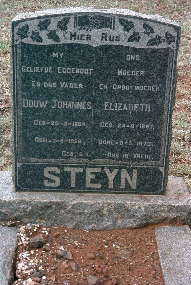 STEYN Douw Johannes 1884-1956 &amp; Elizabeth 1897-1973