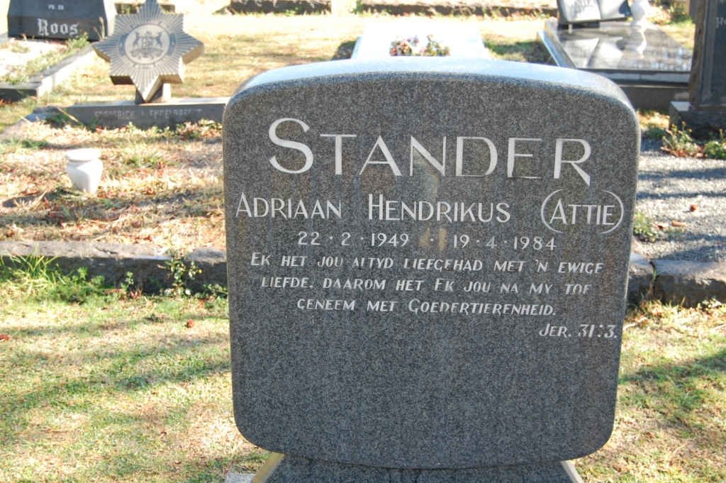 STANDER Adriaan Hendrikus 1949-1984