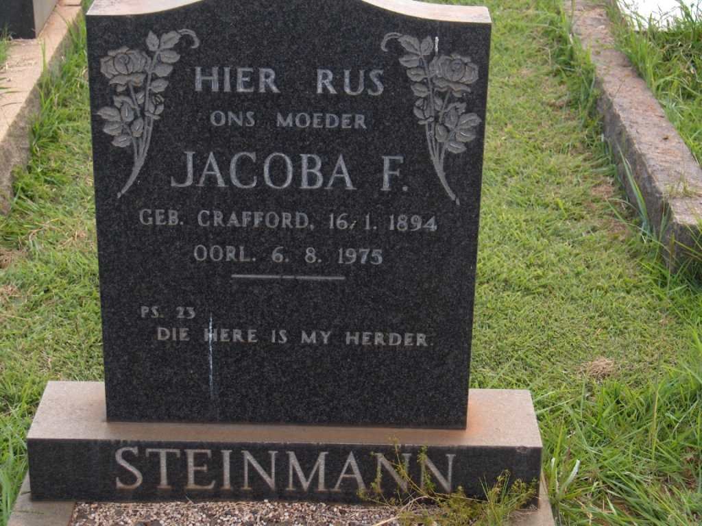 STEINMANN Jacoba F. 1894-1975