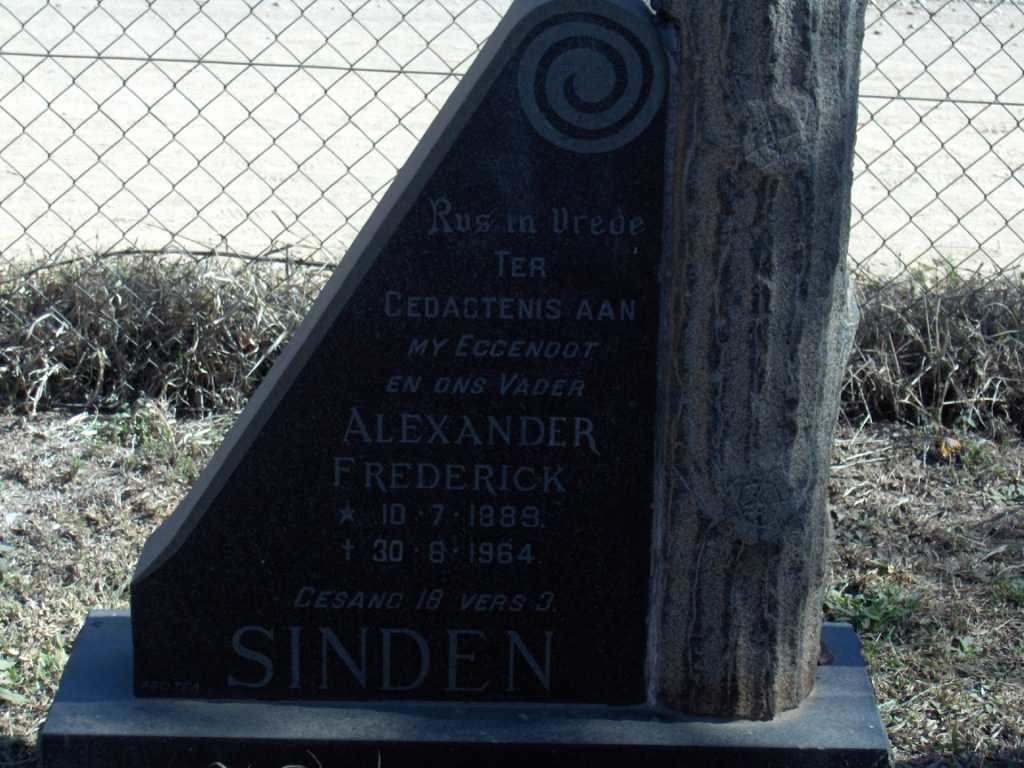 SINDEN Alexander Frederick 1889-1964