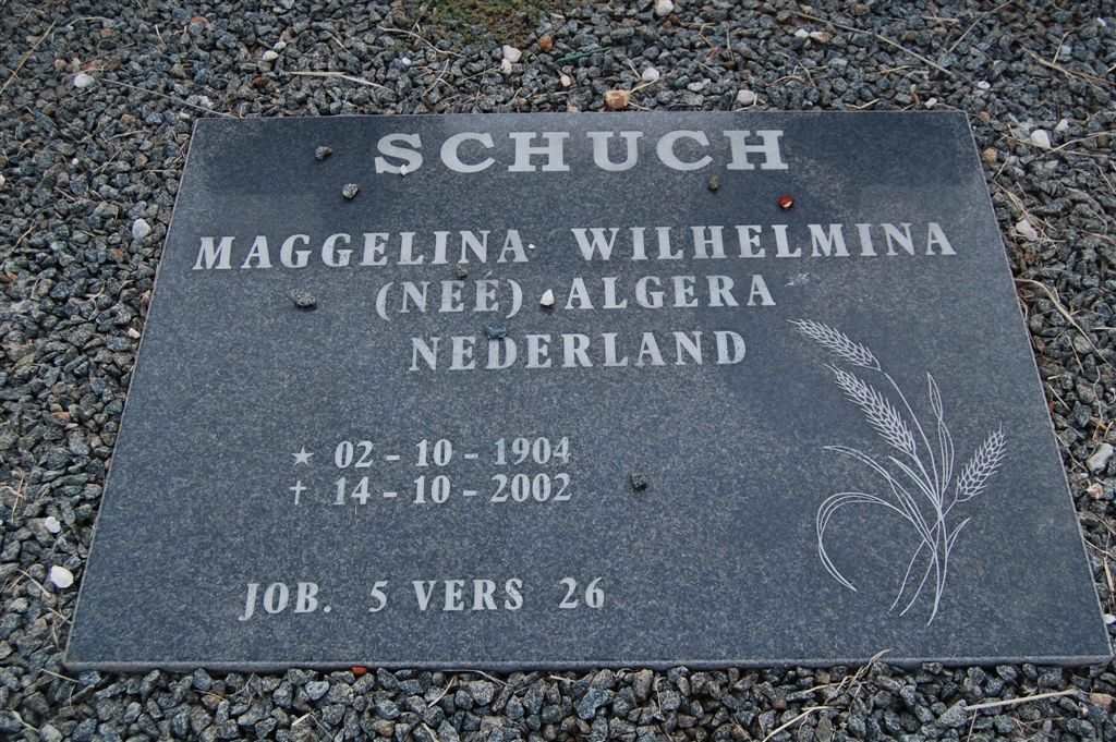 SCHUCH Maggelina Wilhelmina nee ALGERA 1904-2002