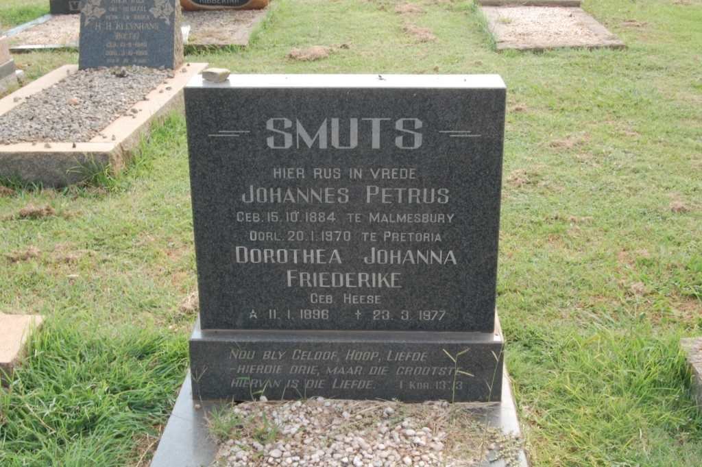 SMUTS Johannes Petrus 1884-1970 &amp; Dorothea Johanna Friederike HEESE 1896-1977