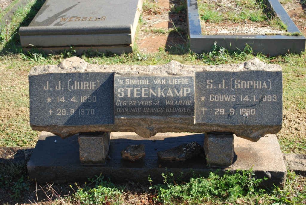 STEENKAMP J.J. 1890-1970 &amp; S.J. GOUWS 1893-1980