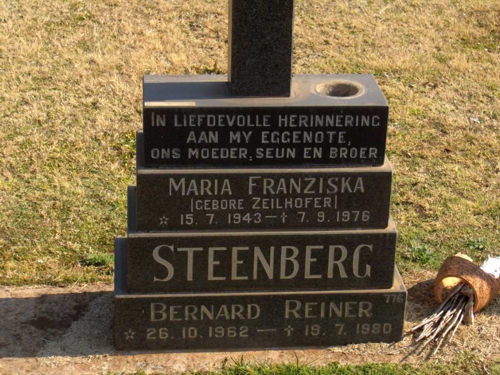 STEENBERG Bernard Reiner 1962-1980 &amp; Maria Franziska ZEILHOFER 1943-1976