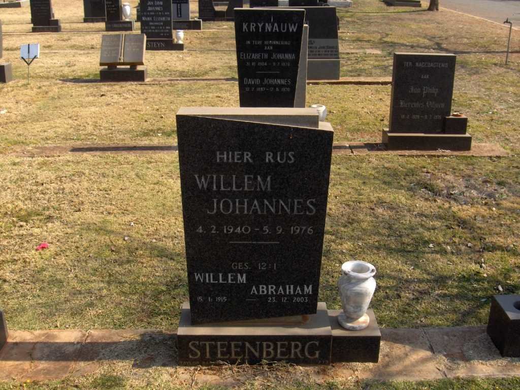 STEENBERG Willem Johannes 1940-1976 :: STEENBERG Willem Abraham 1915?-2003