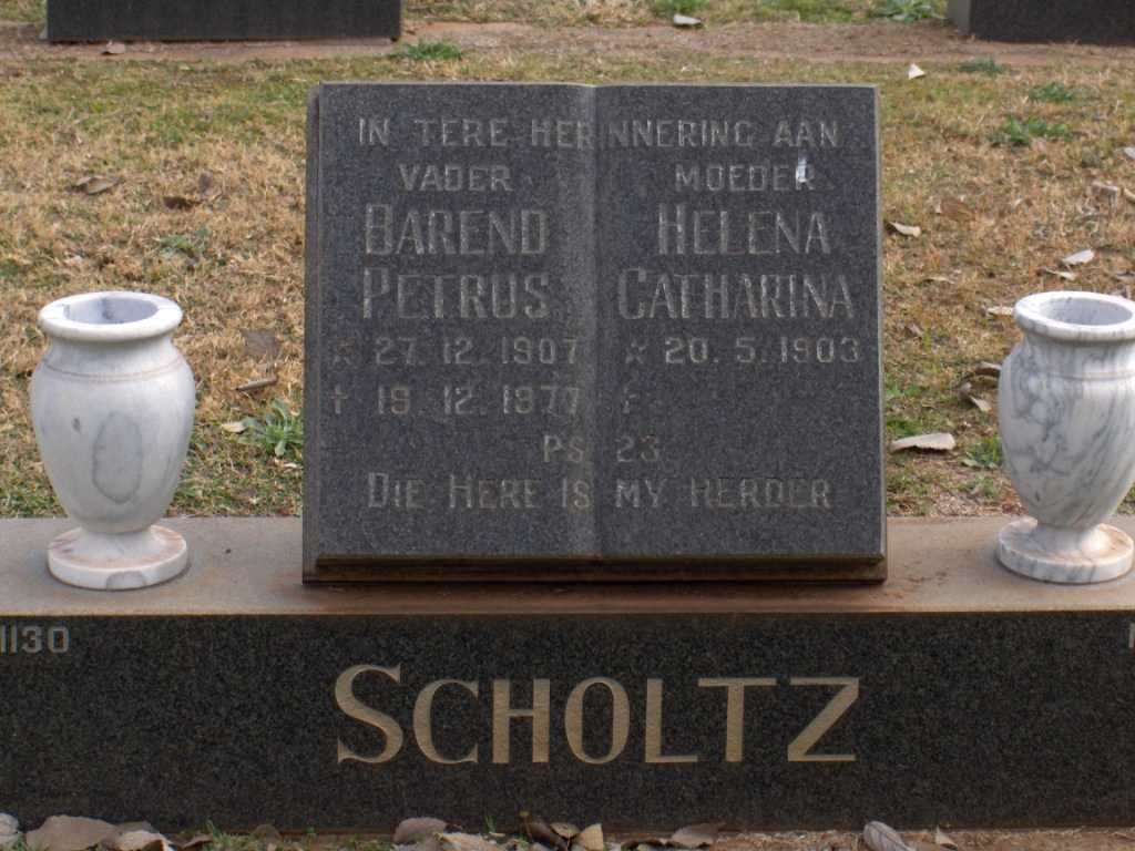 SCHOLTZ Barend Petrus 1907-1977 &amp; Helena Catharina 1903-