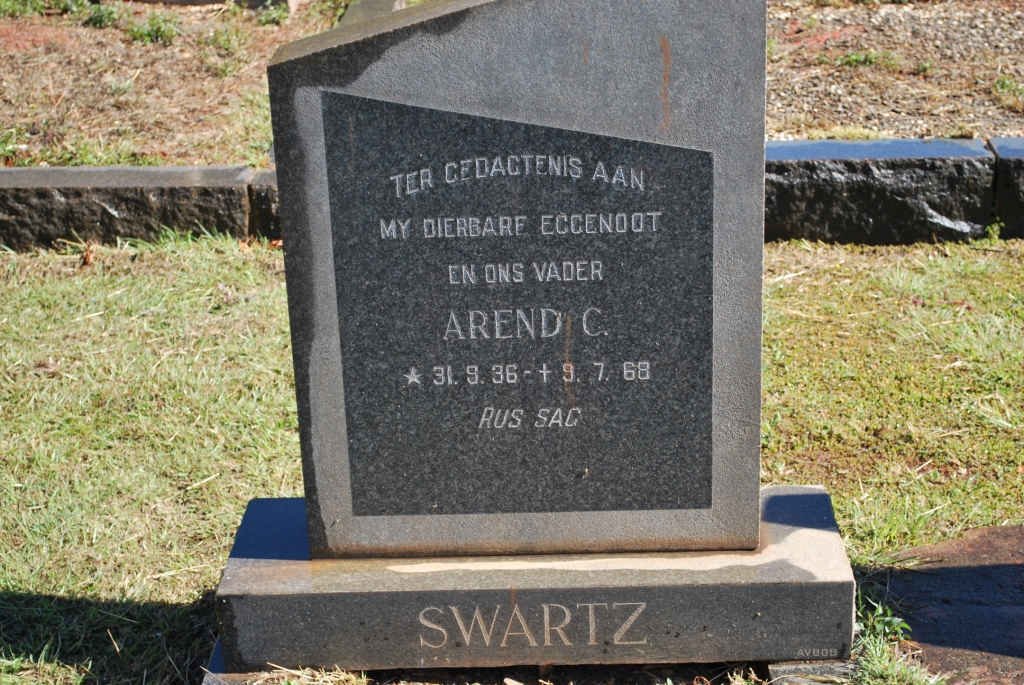 SWARTZ Arend C. 1936-1968