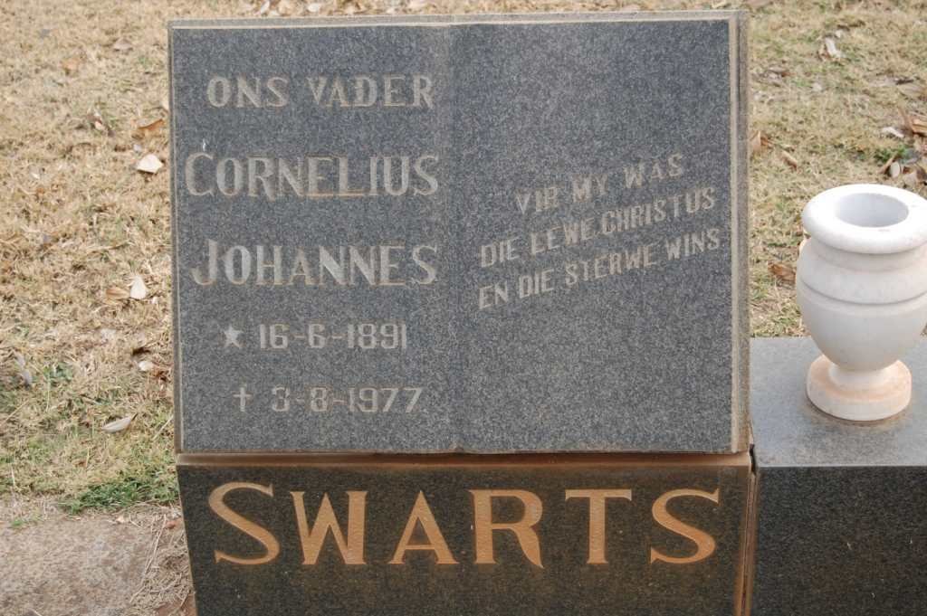 SWARTS Cornelius Johannes 1891-1977