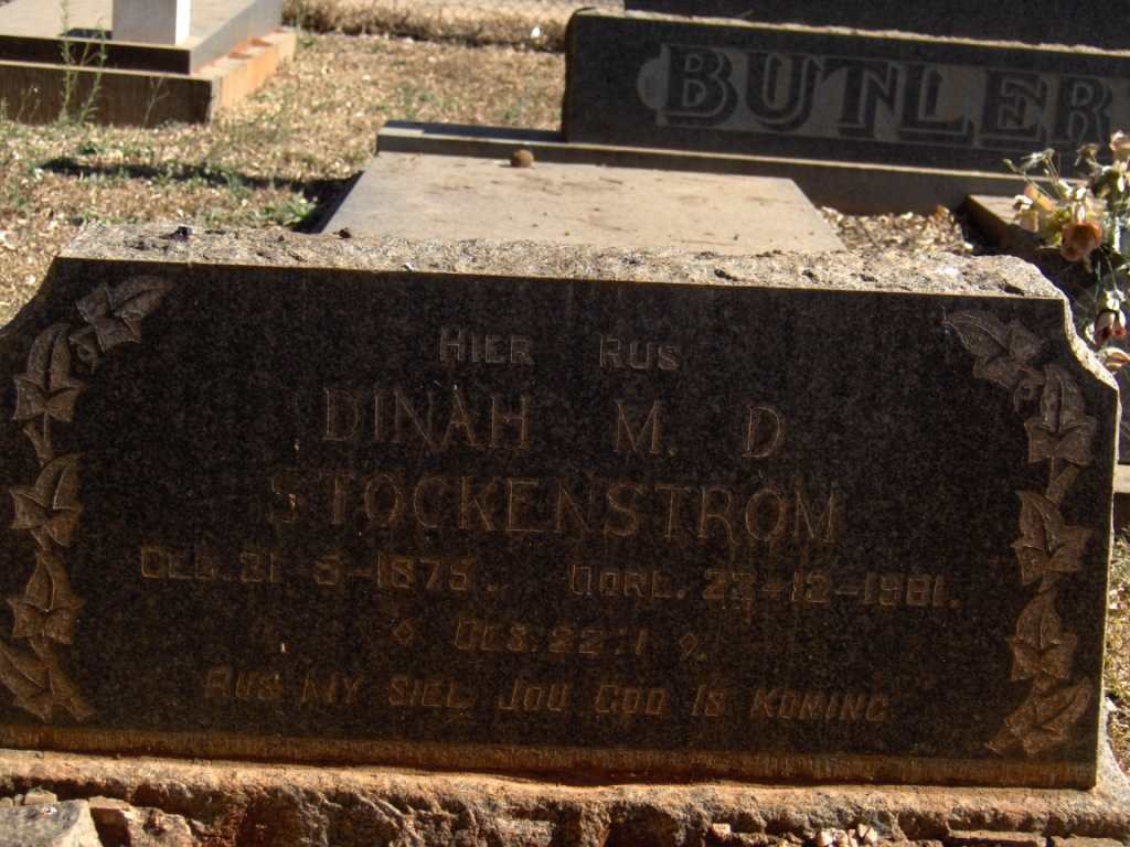 STOCKENSTROM Dinah M.D. 1875-1981