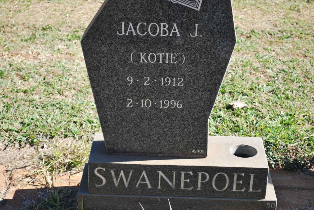 SWANEPOEL Jacoba J. 1912-1996