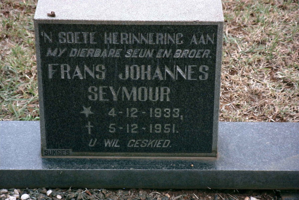 SEYMOUR Frans Johannes 1933-1951