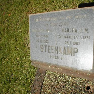 STEENKAMP Rudolph W.J. 1888-1952 &amp; Martha J.M. DE WAAL 1891-1963