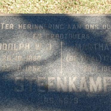 STEENKAMP Rudolph W.J. 1890-1952 &amp; Martha T.M. DE WAAL 1891-1963