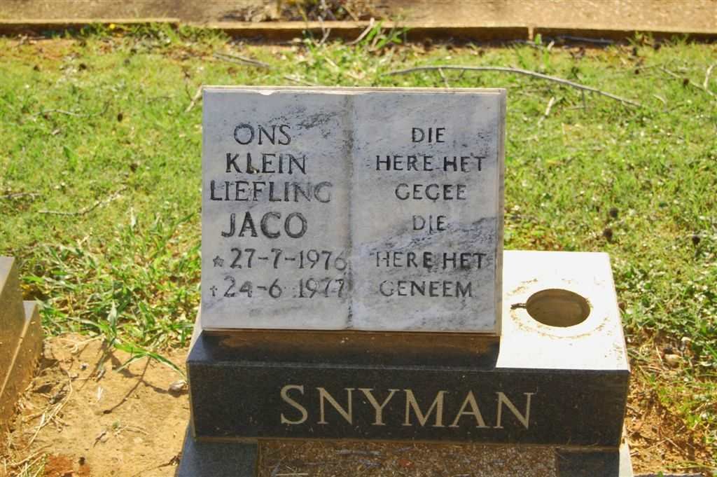 SNYMAN Jaco 1976-1977
