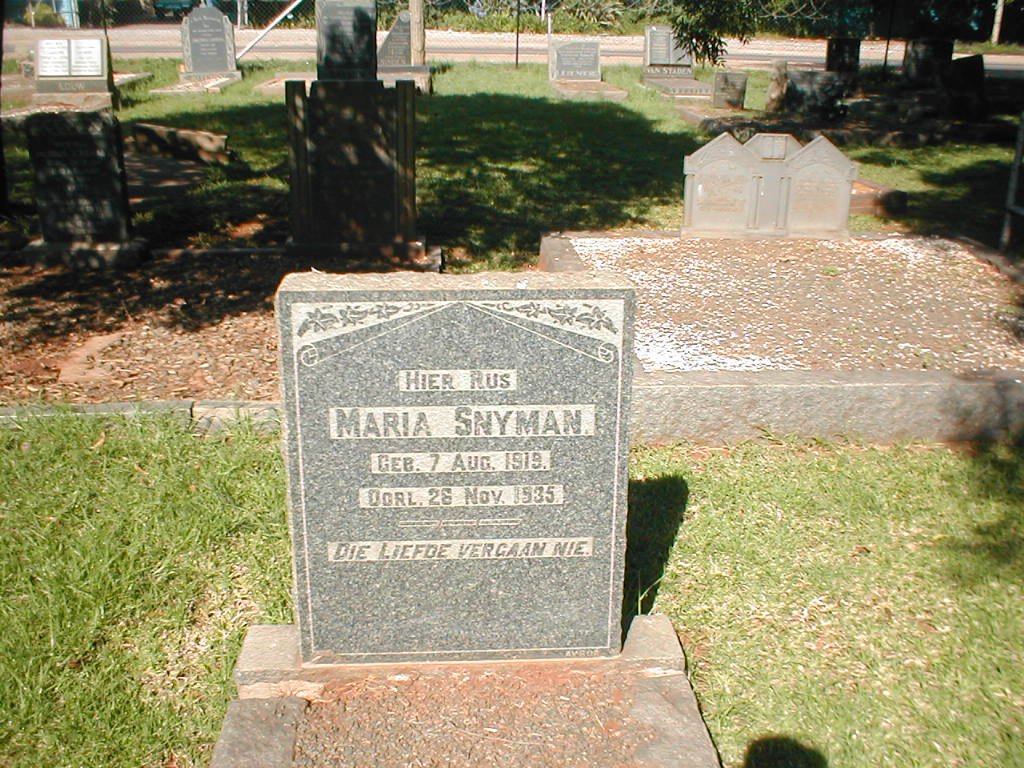 SNYMAN Maria 1919-1935