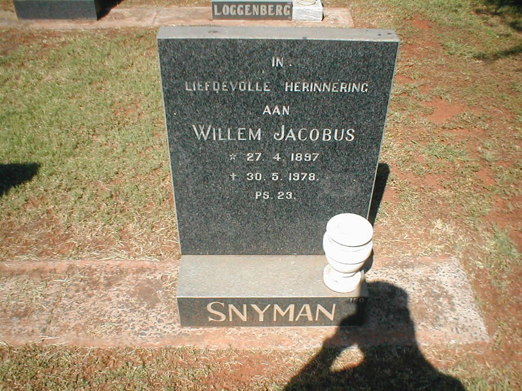 SNYMAN Willem Jacobus 1897-1978
