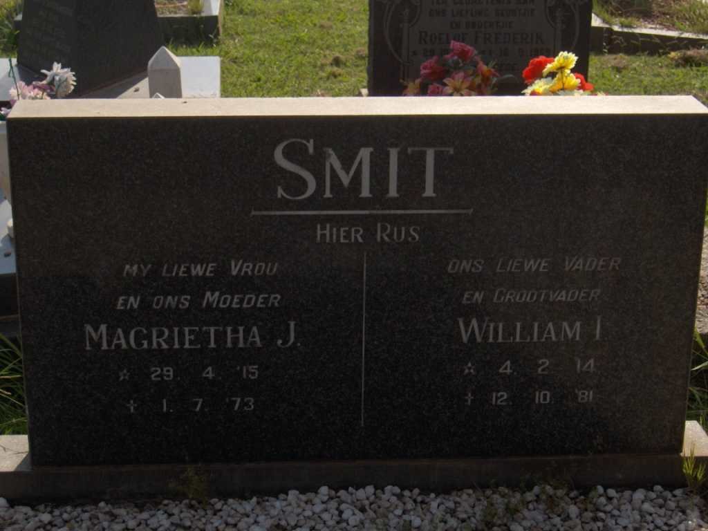 SMIT William L. 1914-1981 &amp; Margrietha J. 1929-1973