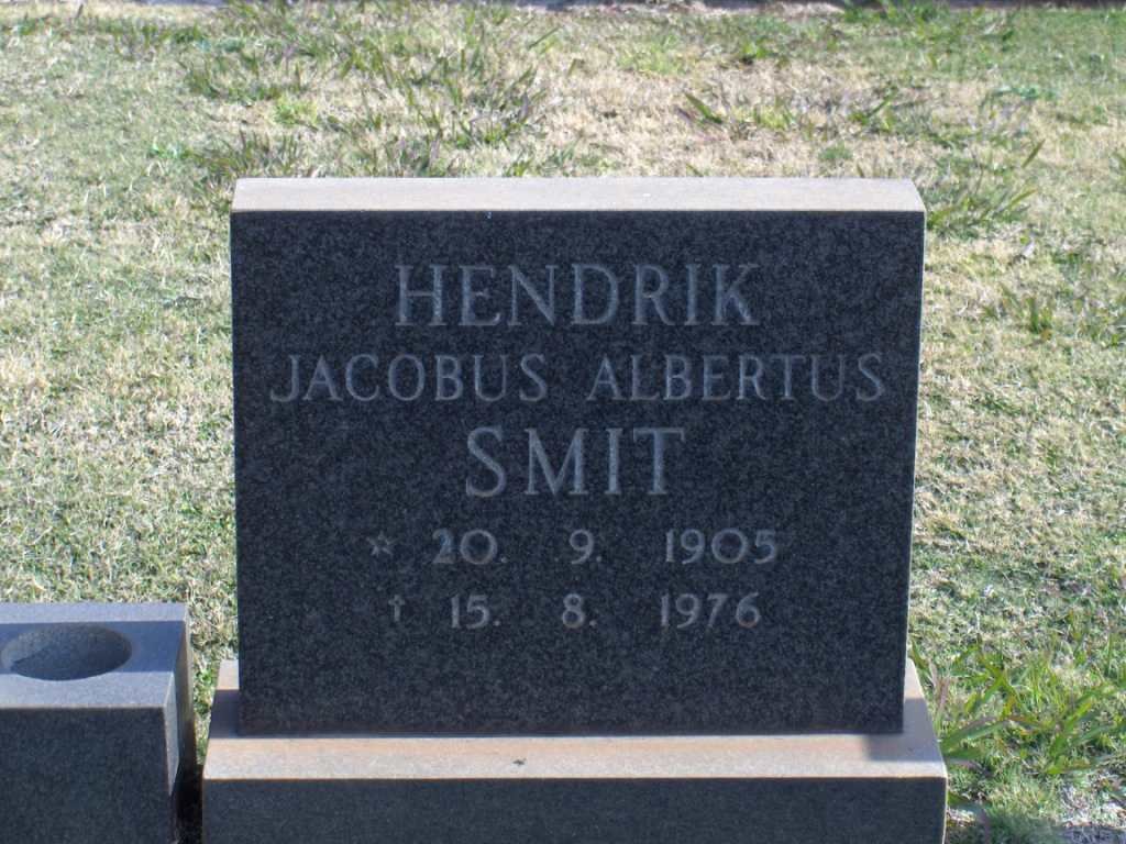 SMIT Hendrik Jacobus Albertus 1905-1976