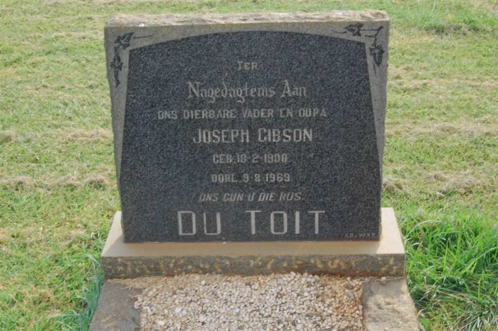 TOIT Joseph Gibson, du 1900-1969