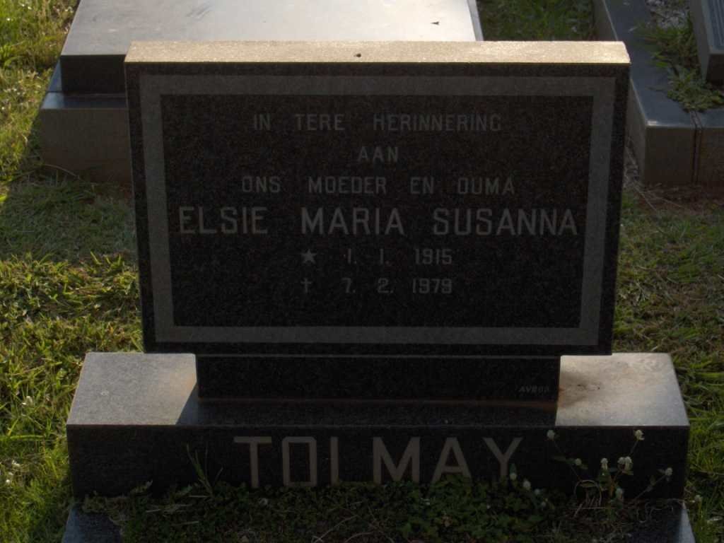 TOLMAY Elsie Maria Susanna 1915-1979