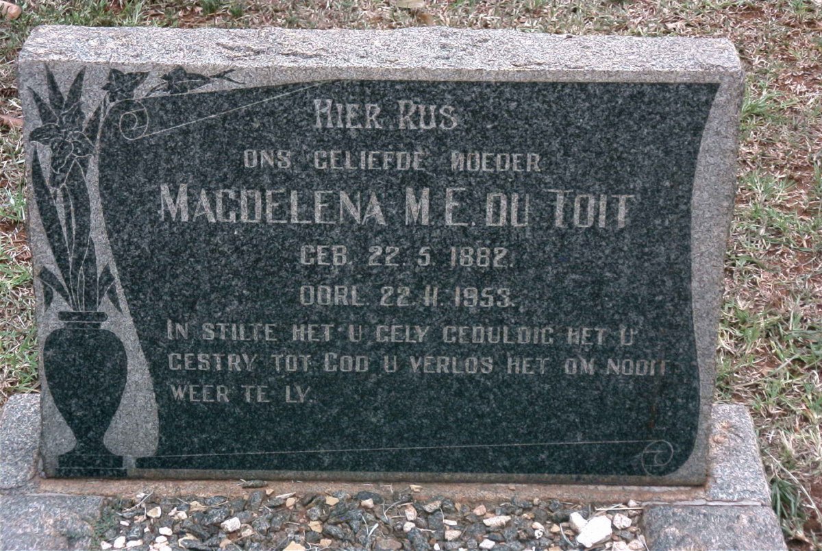 TOIT Magdelena M.E., du 1882-1953