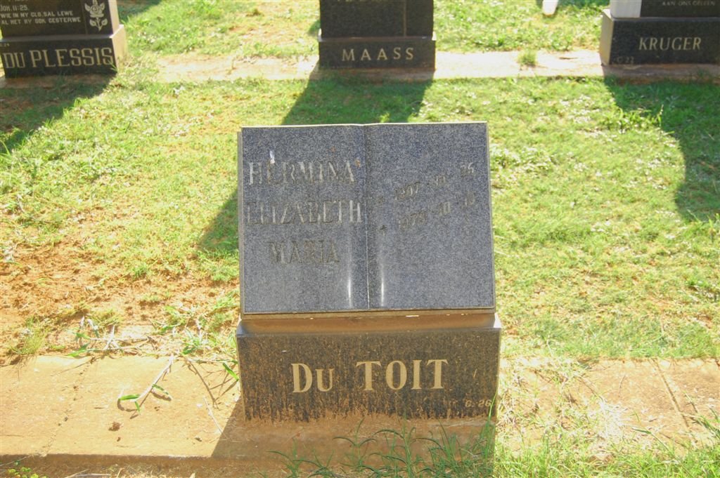 TOIT Hermina Elizabeth Maria, du 1907-1979
