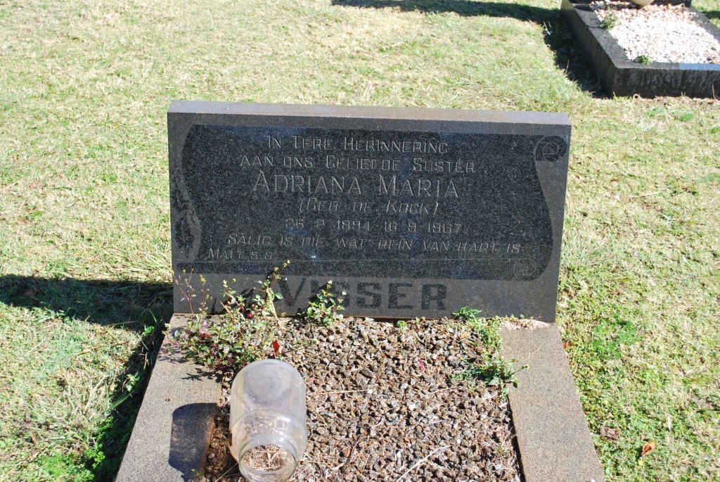 VISSER Adriana Maria nee DE KOCK 1894-1967