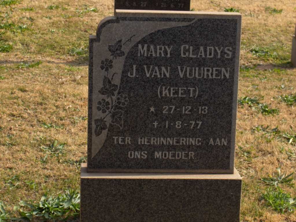 VUUREN Mary Gladys, J. van nee KEET 1913-1977