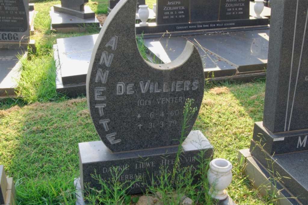 VILLIERS Annette, de nee VENTER 1960-1979