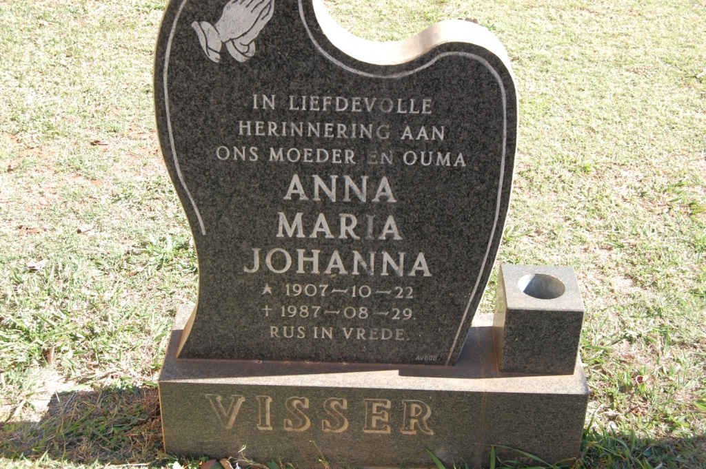 VISSER Anna Maria Johanna 1907-1987