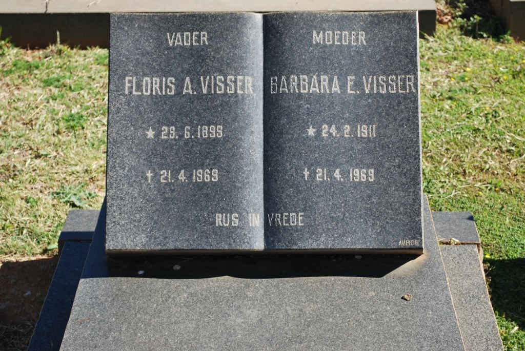 VISSER Floris A. 1899-1969 &amp; Barbara E. 1911-1969