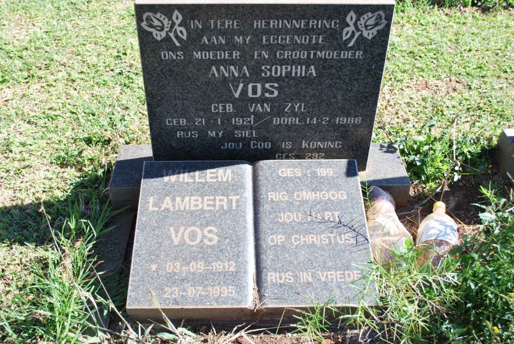 VOS Willem Lambert 1912-1995 &amp; Anna Sophia VAN ZYL 1921-1988