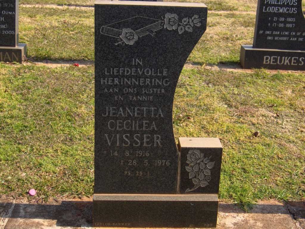 VISSER Jeanetta Cecilea 1916-1976