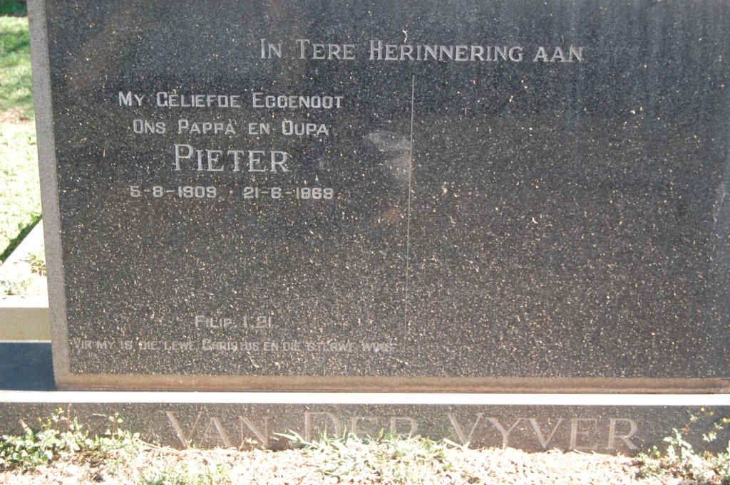 VYVER Pieter , van der 1909-1968